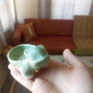 Pokemon Bulbasaur Planter, Ceramic Plant Pot for Cactus and Succulent, Handmade Green Clay Flower Pot, Cute Anime Decor, Unique Gamer Gift