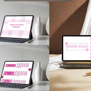 Hyperlinked digital planner with Habit Tracker, Finance Tracker and Vision Board