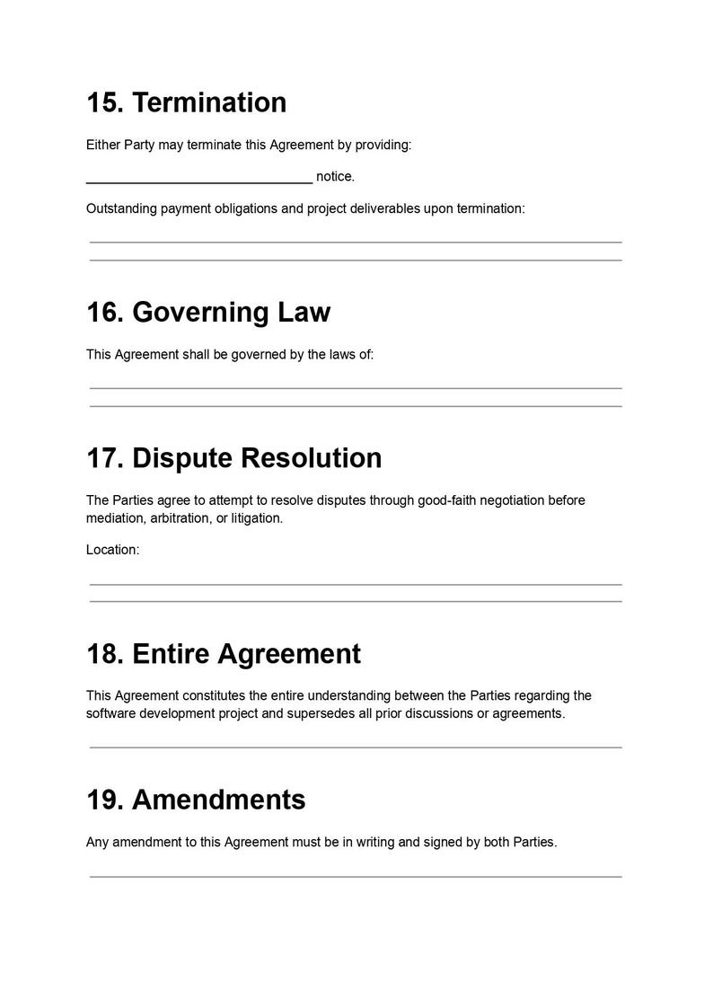 Software Doc, Dev Contract, App Contract, Legal Form, Business Doc, Doc Template, Pdf Template, Client Agree, Code Contract, Tech Service, Developer, IT Contract, Editable Form