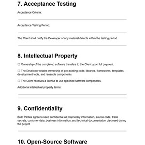 Software Doc, Dev Contract, App Contract, Legal Form, Business Doc, Doc Template, Pdf Template, Client Agree, Code Contract, Tech Service, Developer, IT Contract, Editable Form
