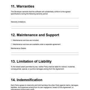 Software Doc, Dev Contract, App Contract, Legal Form, Business Doc, Doc Template, Pdf Template, Client Agree, Code Contract, Tech Service, Developer, IT Contract, Editable Form