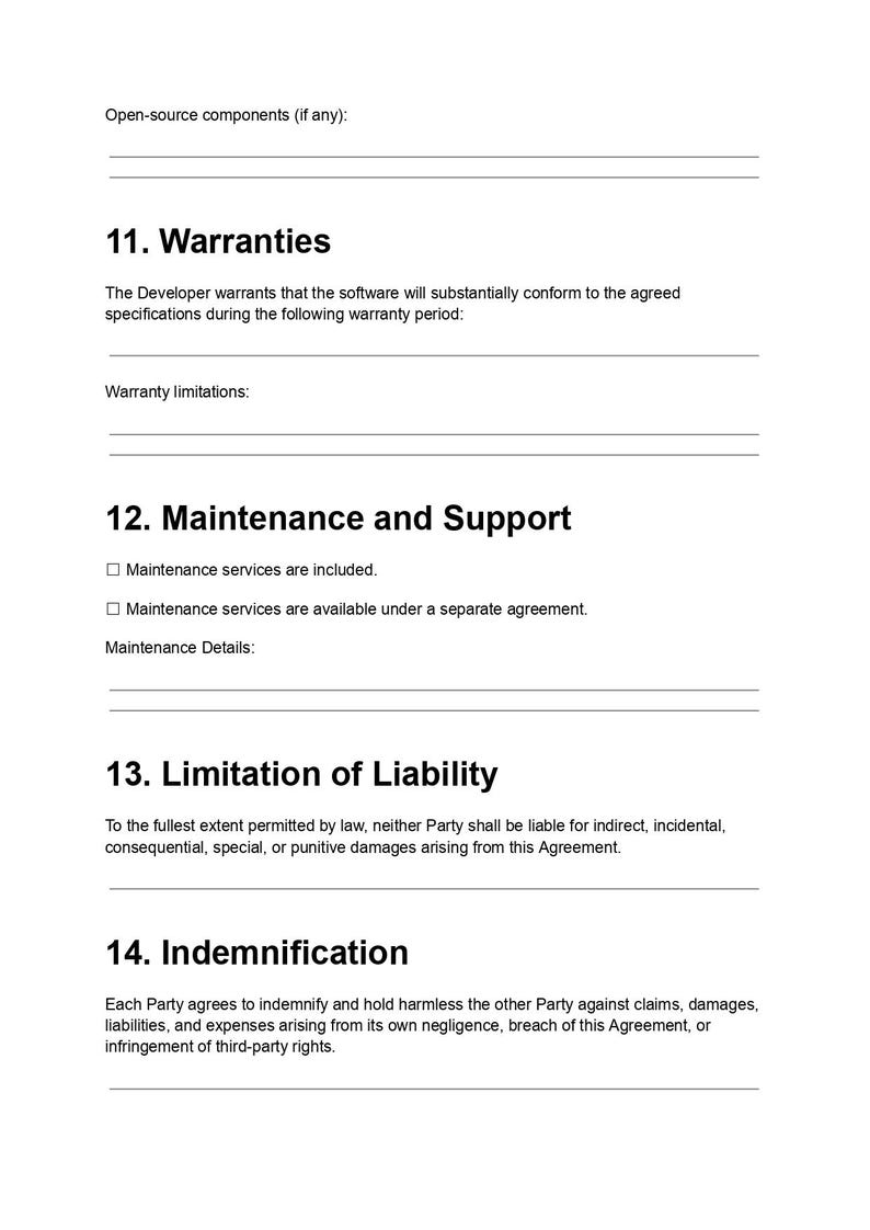 Software Doc, Dev Contract, App Contract, Legal Form, Business Doc, Doc Template, Pdf Template, Client Agree, Code Contract, Tech Service, Developer, IT Contract, Editable Form
