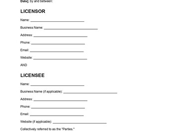 Softwarelicentieovereenkomstsjabloon, bewerkbaar document (pdf), softwarelicentiecontractformulier, licentieovereenkomst voor eindgebruikers, direct te downloaden