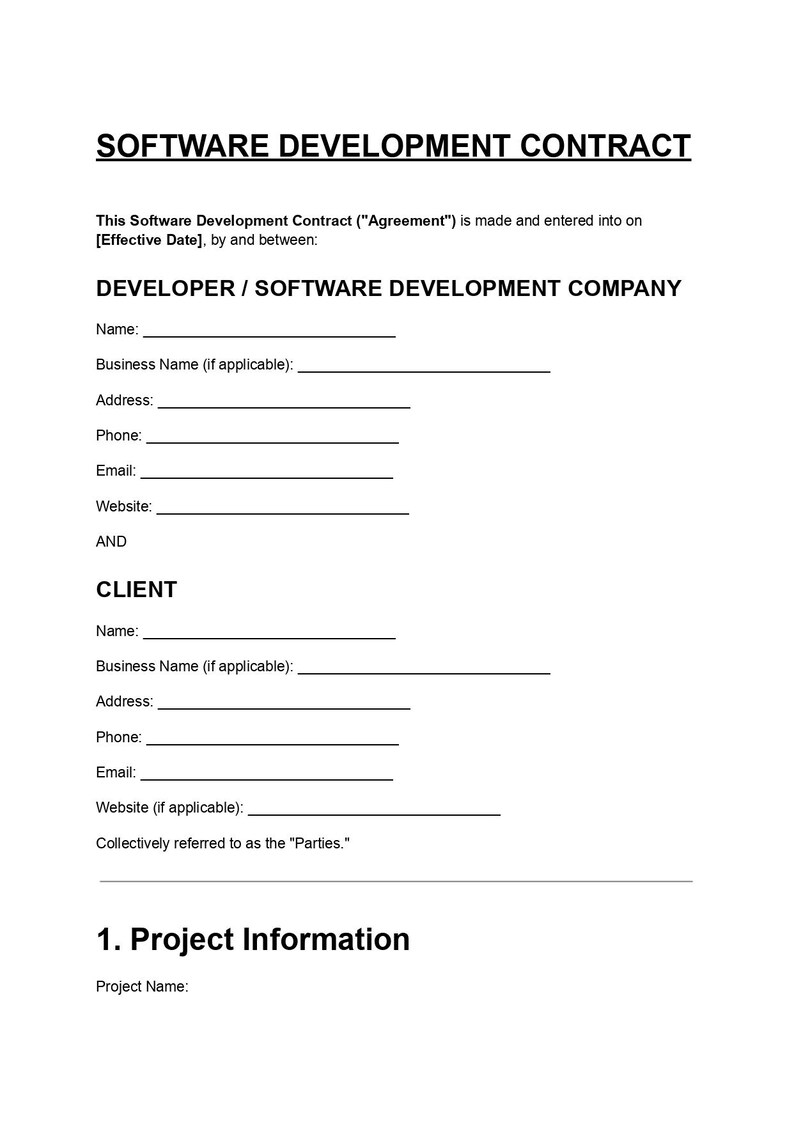 Software Doc, Dev Contract, App Contract, Legal Form, Business Doc, Doc Template, Pdf Template, Client Agree, Code Contract, Tech Service, Developer, IT Contract, Editable Form