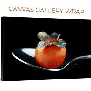 Persimmon Photo, Still Life Photography, Kitchen Art, Restaurant Decor, Food Photo, Minimalist Art, Autumn Fruit, Framed, Canvas, FREE SHIP image 3