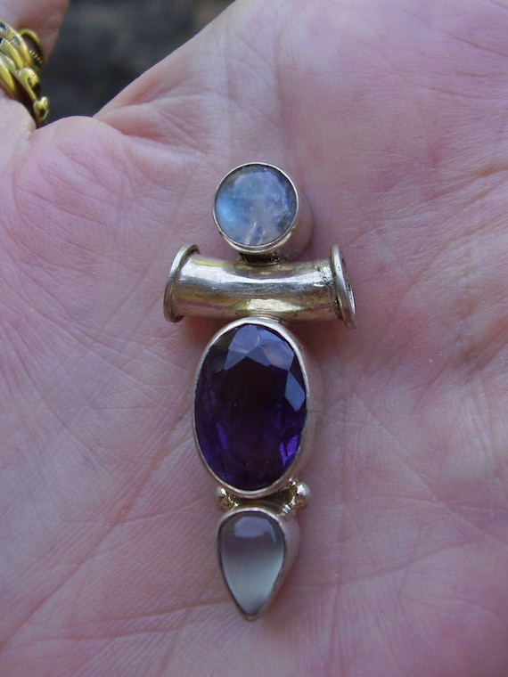 Vintage Sterling Silver Moonstone/Rainbow Moonston