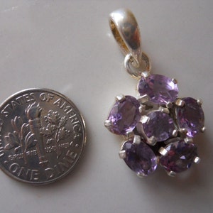 Sterling Silver Amethyst Flower Pendant image 3