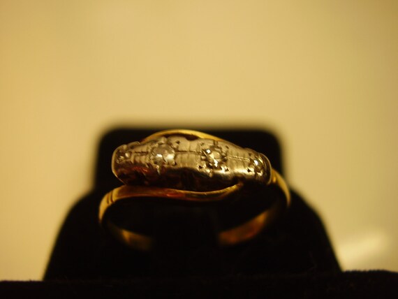 Old European Engagement Ring in Platnium & 18K Go… - image 4