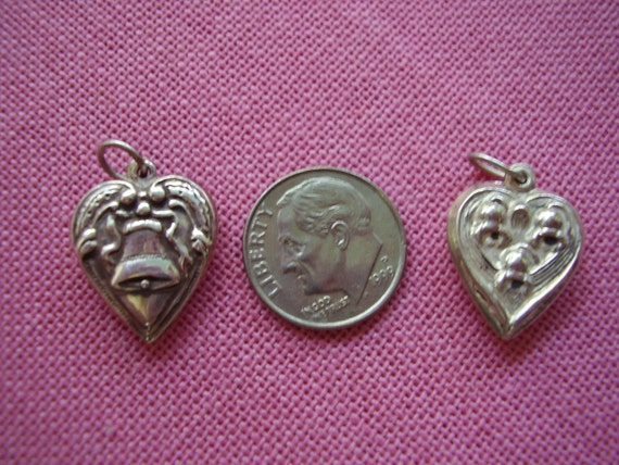 Sterling Silver Puffy Heart Charms - image 2