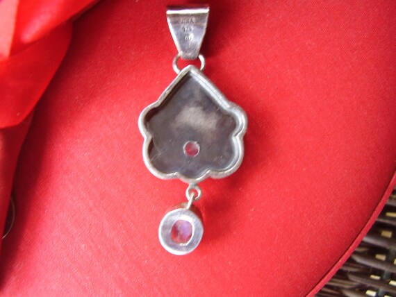 Unique Vintage Rainbow Moonstone Pendant - image 3