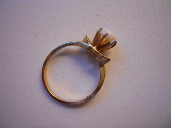 Unique Old 6 Prong High Setting Ring with Round O… - image 5