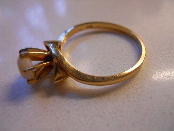 Unique Old 6 Prong High Setting Ring with Round O… - image 4