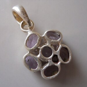 Sterling Silver Amethyst Flower Pendant image 2