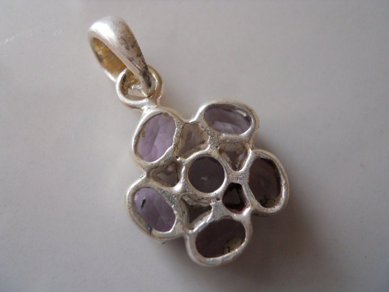 Sterling Silver Amethyst Flower Pendant image 2