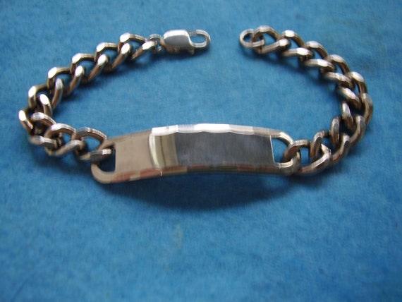 Vintage Unisex ID Bracelet Sterling Silver - image 2