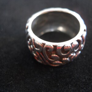 Vintage Wide Sterling Silver Wedding Freindship Band image 3