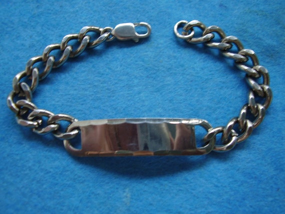 Vintage Unisex ID Bracelet Sterling Silver - image 1