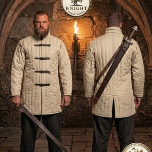 Medieval Padded Gambeson Armor (KFA-1023)| Removable Sleeves Viking Aketon - Handmade LARP & Cosplay Padded Jacket image 6