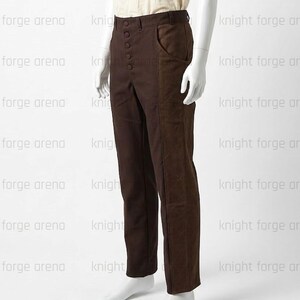 Witcher Medieval Trousers – Quilted Leather Side Panel Cotton Canvas Pants – Cosplay Garb image 9