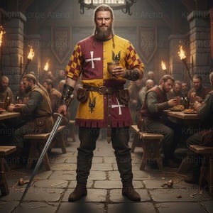 Medieval Linen Jupon – Custom Embroidered Padded Armor for SCA LARP