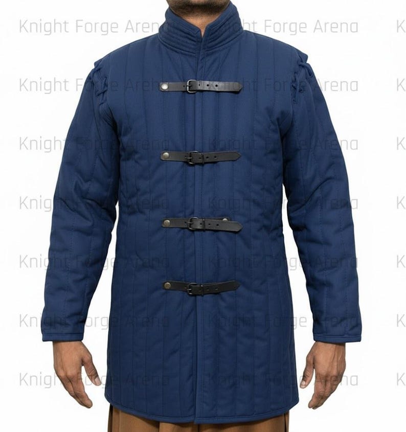 Medieval Padded Gambeson Armor (KFA-1023)| Removable Sleeves Viking Aketon - Handmade LARP & Cosplay Padded Jacket image 11
