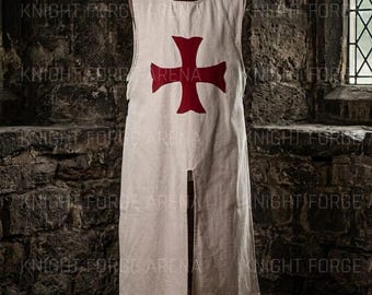 Medieval Knights Templar Surcoat - Cotton Canvas Warrior Tunic - Historical Reenactment Attire