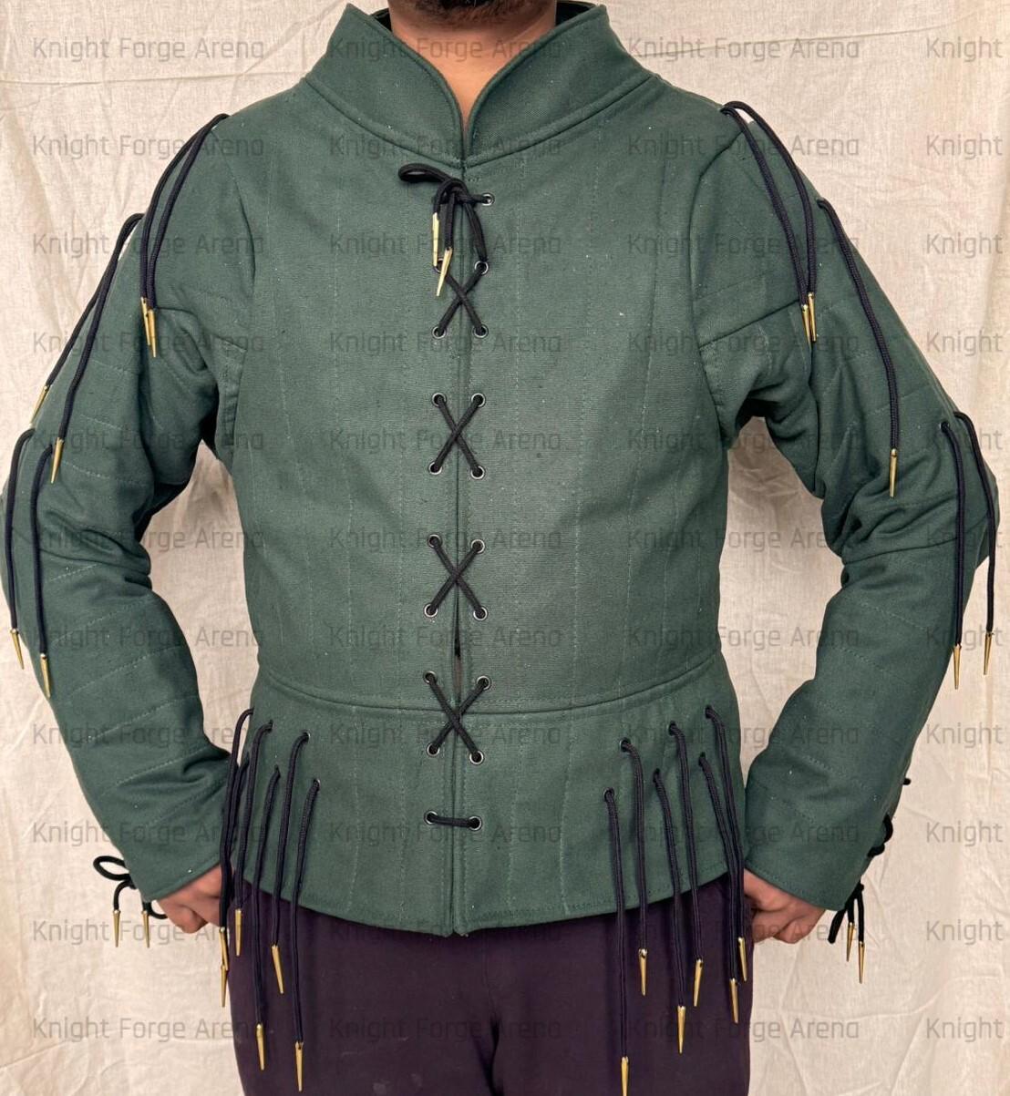 Handcrafted 14th Century Arming Doublet - Medieval Padded Jacket With ...