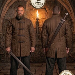 Medieval Padded Gambeson Armor (KFA-1023)| Removable Sleeves Viking Aketon - Handmade LARP & Cosplay Padded Jacket image 5