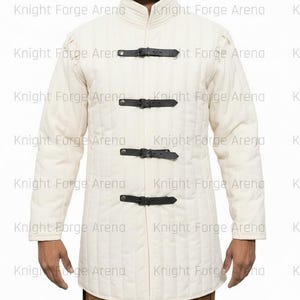 Medieval Padded Gambeson Armor (KFA-1023)| Removable Sleeves Viking Aketon - Handmade LARP & Cosplay Padded Jacket image 17