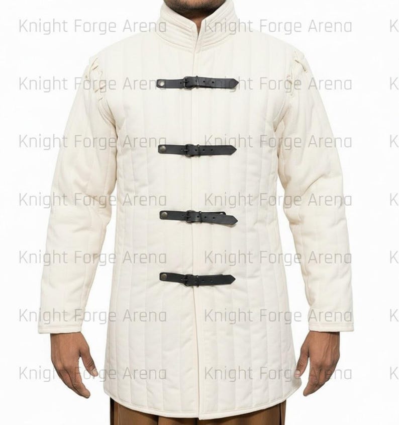 Medieval Padded Gambeson Armor (KFA-1023)| Removable Sleeves Viking Aketon - Handmade LARP & Cosplay Padded Jacket image 17