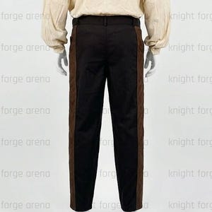 Witcher Medieval Trousers – Quilted Leather Side Panel Cotton Canvas Pants – Cosplay Garb image 6