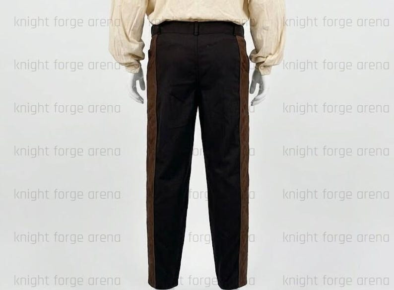 Witcher Medieval Trousers – Quilted Leather Side Panel Cotton Canvas Pants – Cosplay Garb image 6