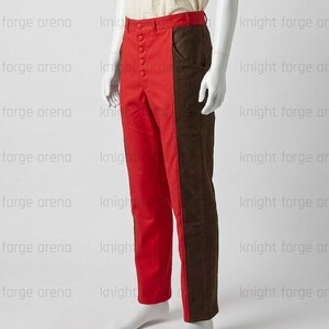 Witcher Medieval Trousers – Quilted Leather Side Panel Cotton Canvas Pants – Cosplay Garb image 4