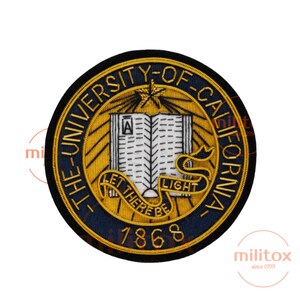 University of California Bullion Wire Hand Embroidered Crest, Blazer Badge , Sew On Pocket Sized, Premium Quality