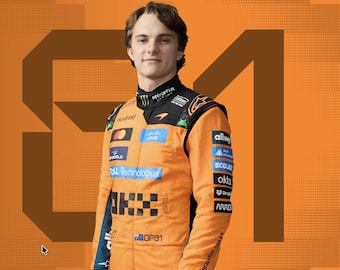 Oscar Piastri F1 Go Kart Racing Suit, CIK/FIA Level 2, Custom Jump Suit