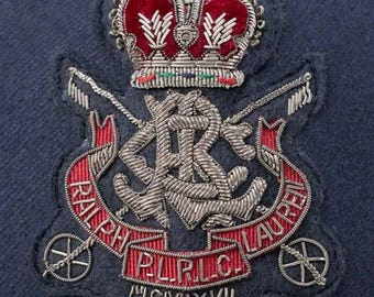 Vintage Bullion Wire Hand Embroidered Crest, Blazer Badge , Sew On, Pocket Sized