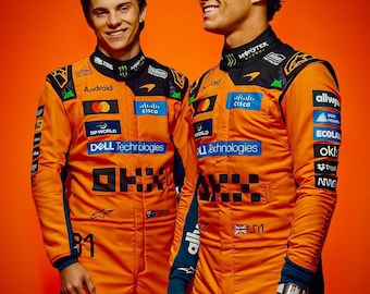 MCLAREN Go Kart Racing Suit, 2-Layer F1 Performance, Custom Name/Number (Ships Worldwide)