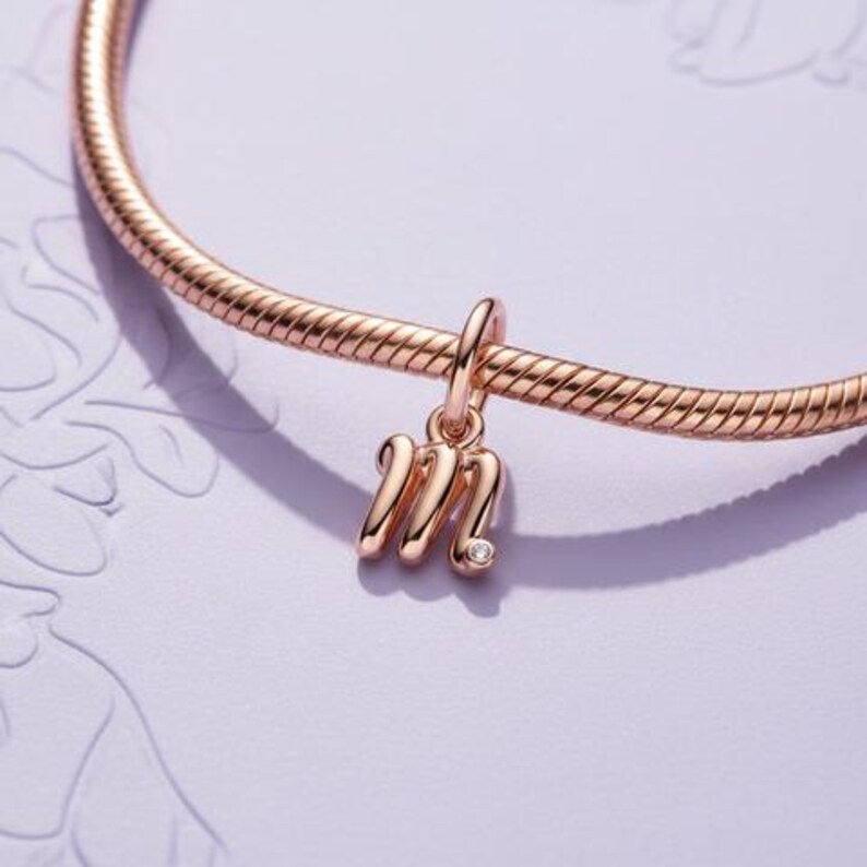 Moments Letter M Script Alphabet Charm - Etsy