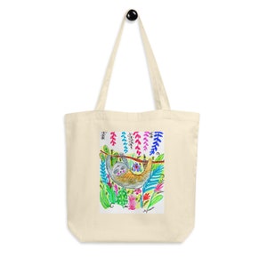 Sloth Days  Original Watercolor Print Eco Tote Bag