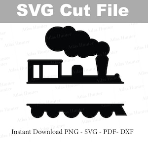 Dampfzug Lokomotive Split Monogramm Cut File - SVG, pdf, DXF, png Name Label für Kinder Cricut Silhouette Instant Download
