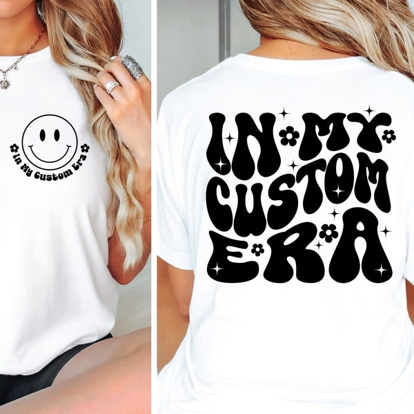 Custom Retro Wavy Font SVG PNG Cut Files or Sublimation Made to Order Left Chest and Full Back Double Sided Art Smiley Face Flowers Groovy