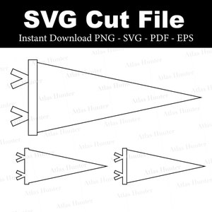 Bandiera del pennant SVG File di taglio Vettore PDF PNG Sport Asilo nido Avventura Vintage Contorno Forma Triangolo Digitale Download istantaneo Nome dell'album