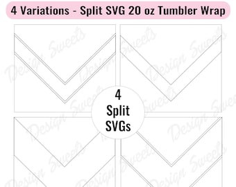 Split V Cut File Tumbler Template Bundle for 20 Ounce Tumblers SVG Vinyl DIY Crafting Straight Side Tumbler for Custom Tumblers Templates