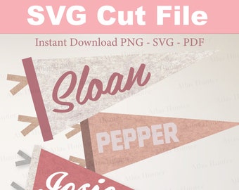 Pennant Flag SVG Cut File Vector PDF PNG Sports Nursery Adventure Vintage