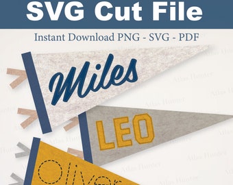 Pennant Flag SVG Cut File Vector PDF PNG Sports Nursery Adventure Vintage