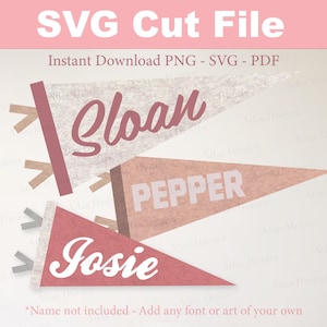 Pennant Flag SVG Cut File Vector PDF PNG Sports Nursery Adventure Vintage