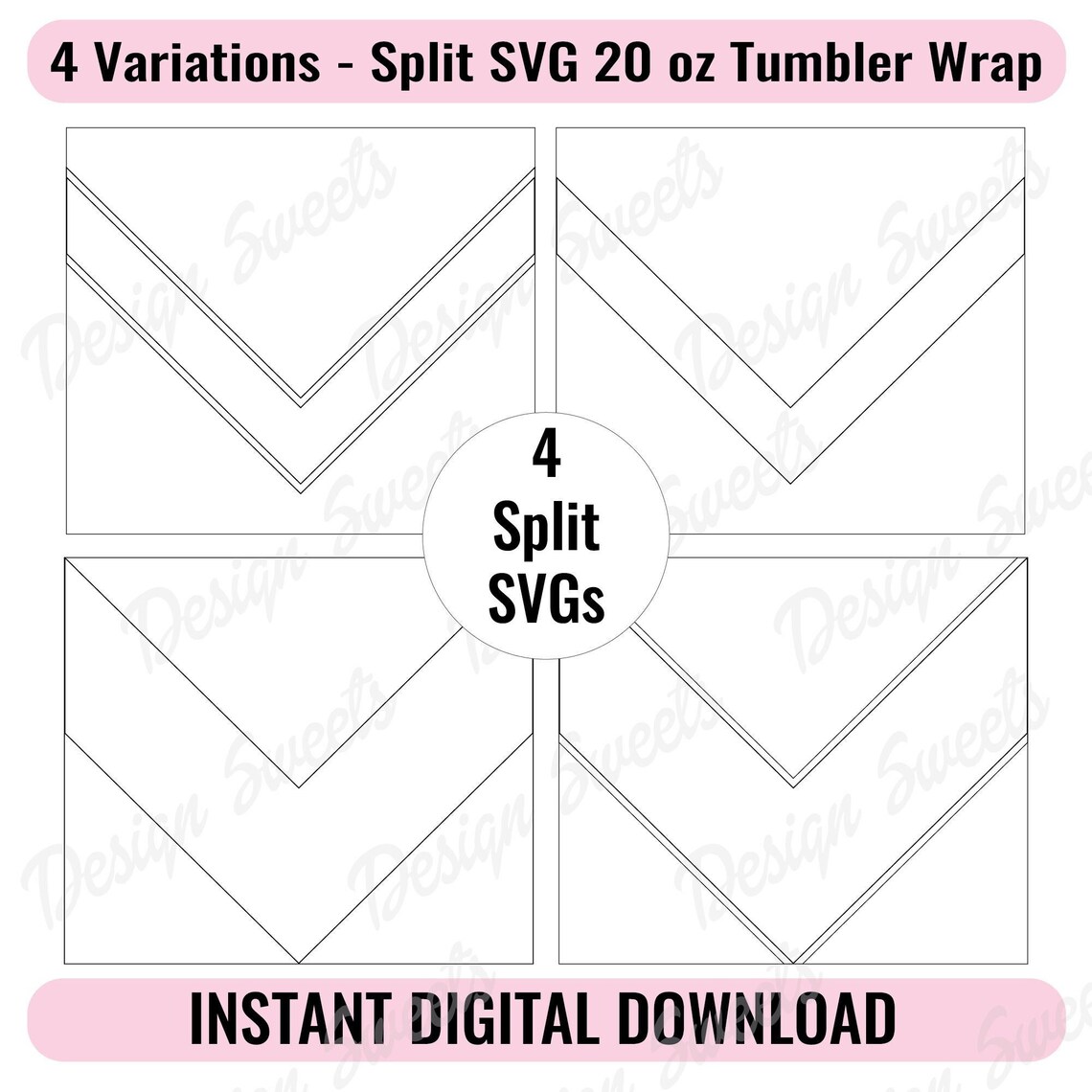 V Split V Split Tumbler SVG Split V Templates for 20 Ounce Tumblers Split ...