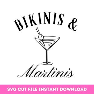 Bikinis and Martinis SVG Bach Party Cut File Logo Bachelorette Logo Vector Cutting Machine Social Club Logo Girls Club For Bridal Party