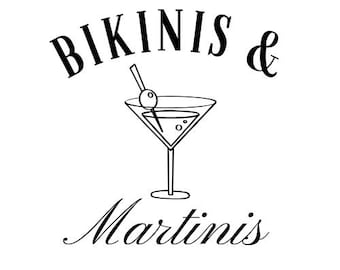 Bikinis and Martinis SVG Bach Party Cut File Logo Bachelorette Logo Vector Cutting Machine Social Club Logo Girls Club For Bridal Party