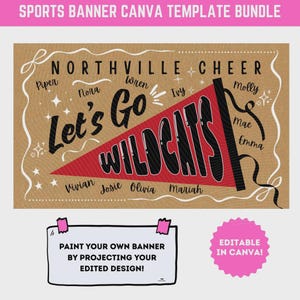 Project and Paint Basketball Team Butcher Paper Banner Template Sign Senior Night Banner Canva DIY Team Poster Bundle image 6